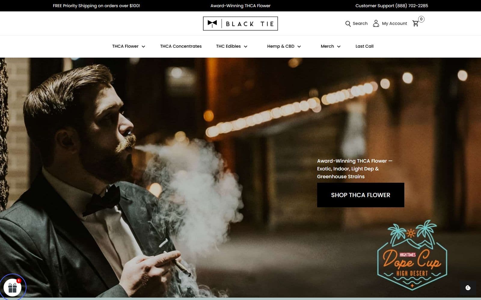 Black Tie CBD: screenshot of the live site