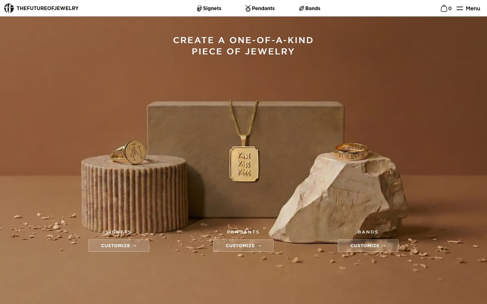 THEFUTUREOFJEWELRY: screenshot of the live site