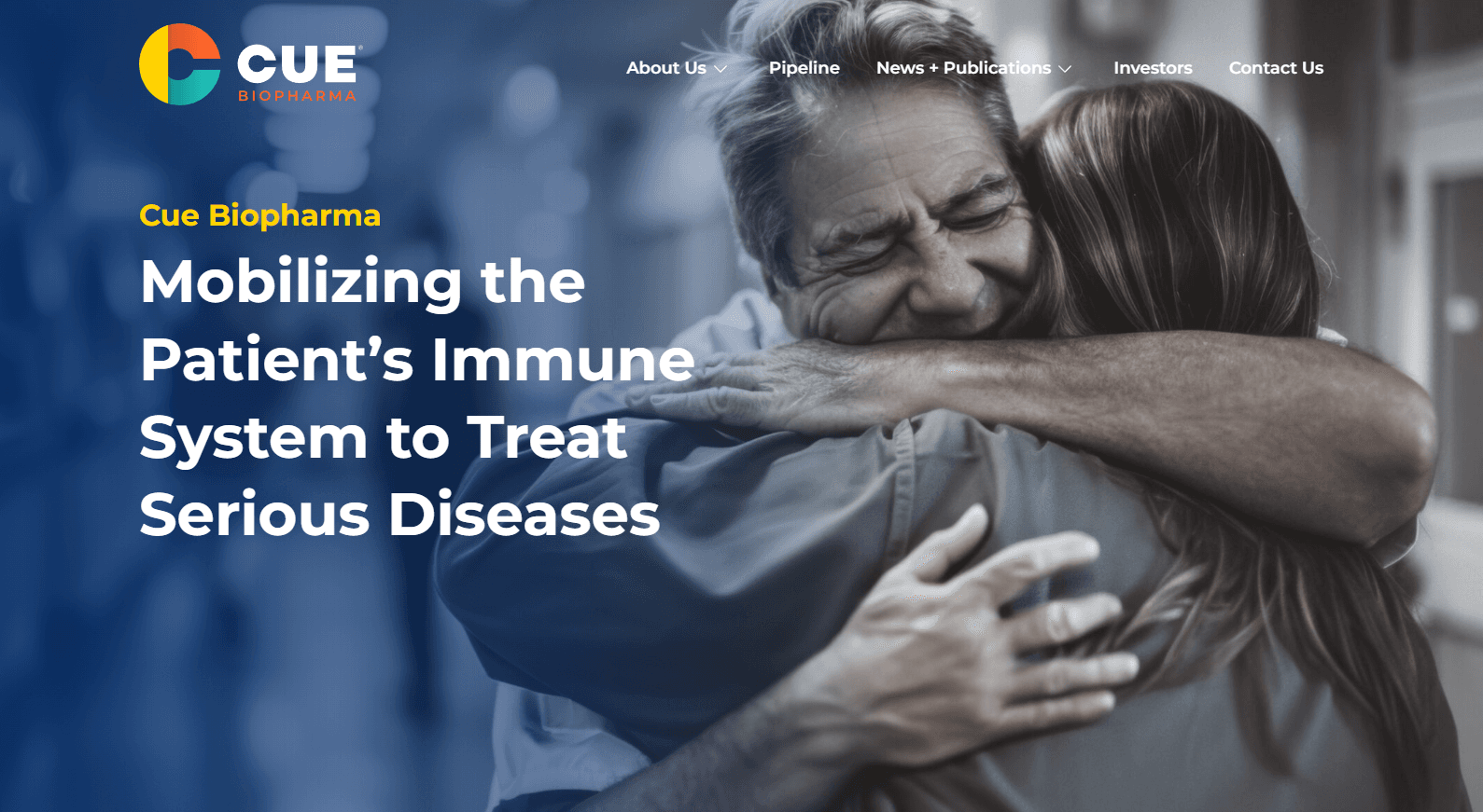 Cue Biopharma: screenshot of the live site