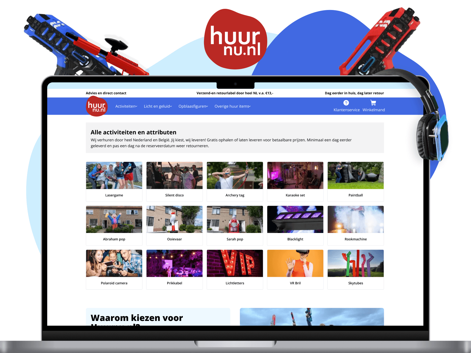 Huurnu: screenshot of the live site